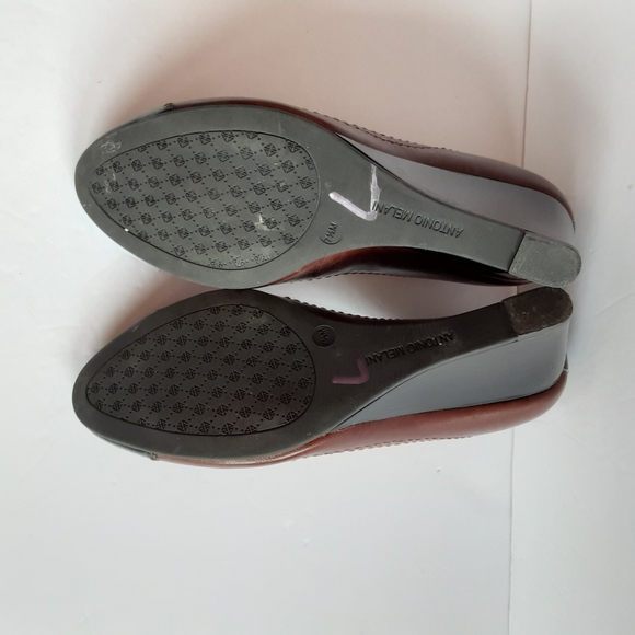 Antonio Melani Black Brown round toe wedge - Picture 6 of 8